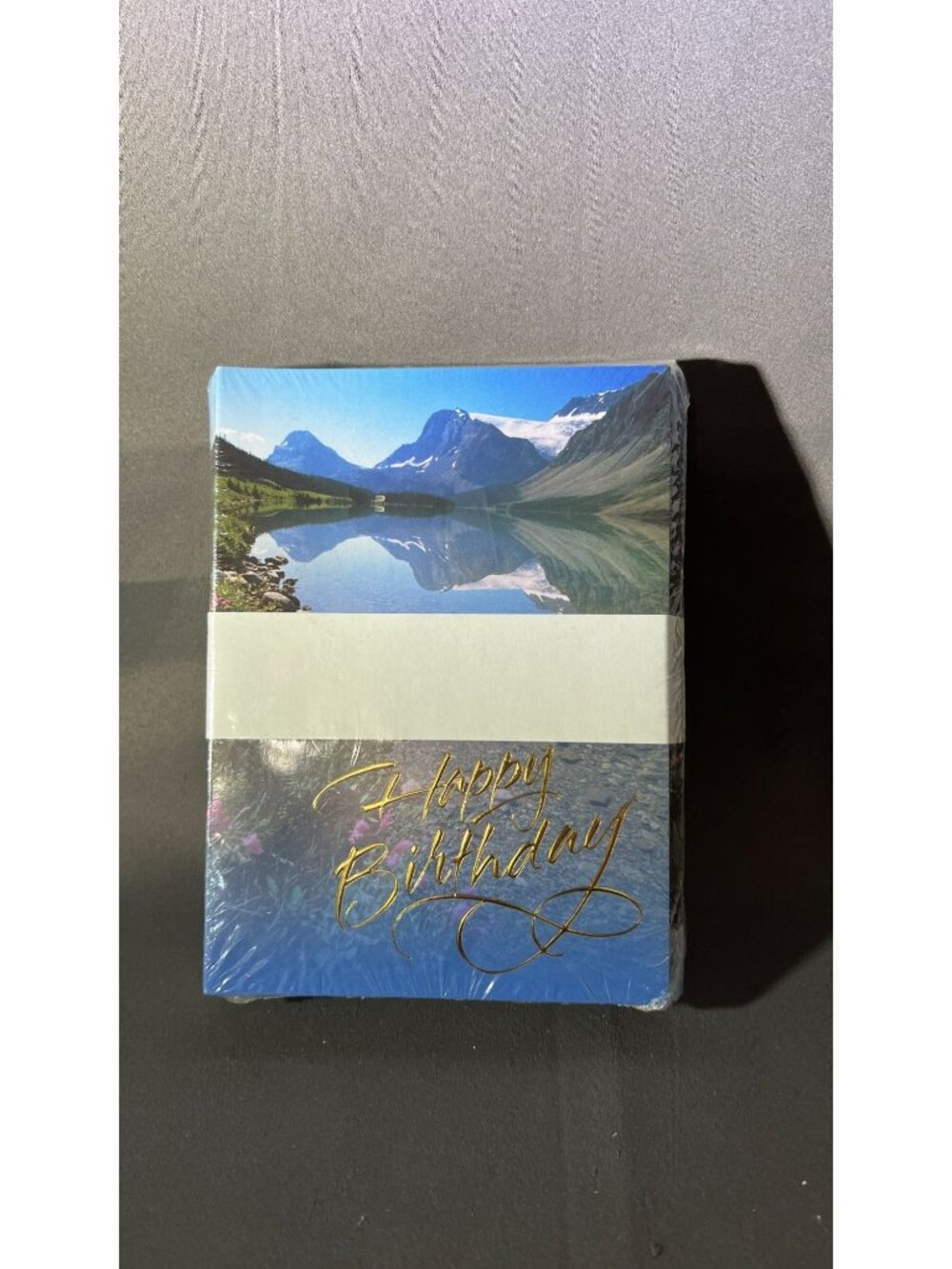 Happy Birthday Card Set With Scenic Mountain Design